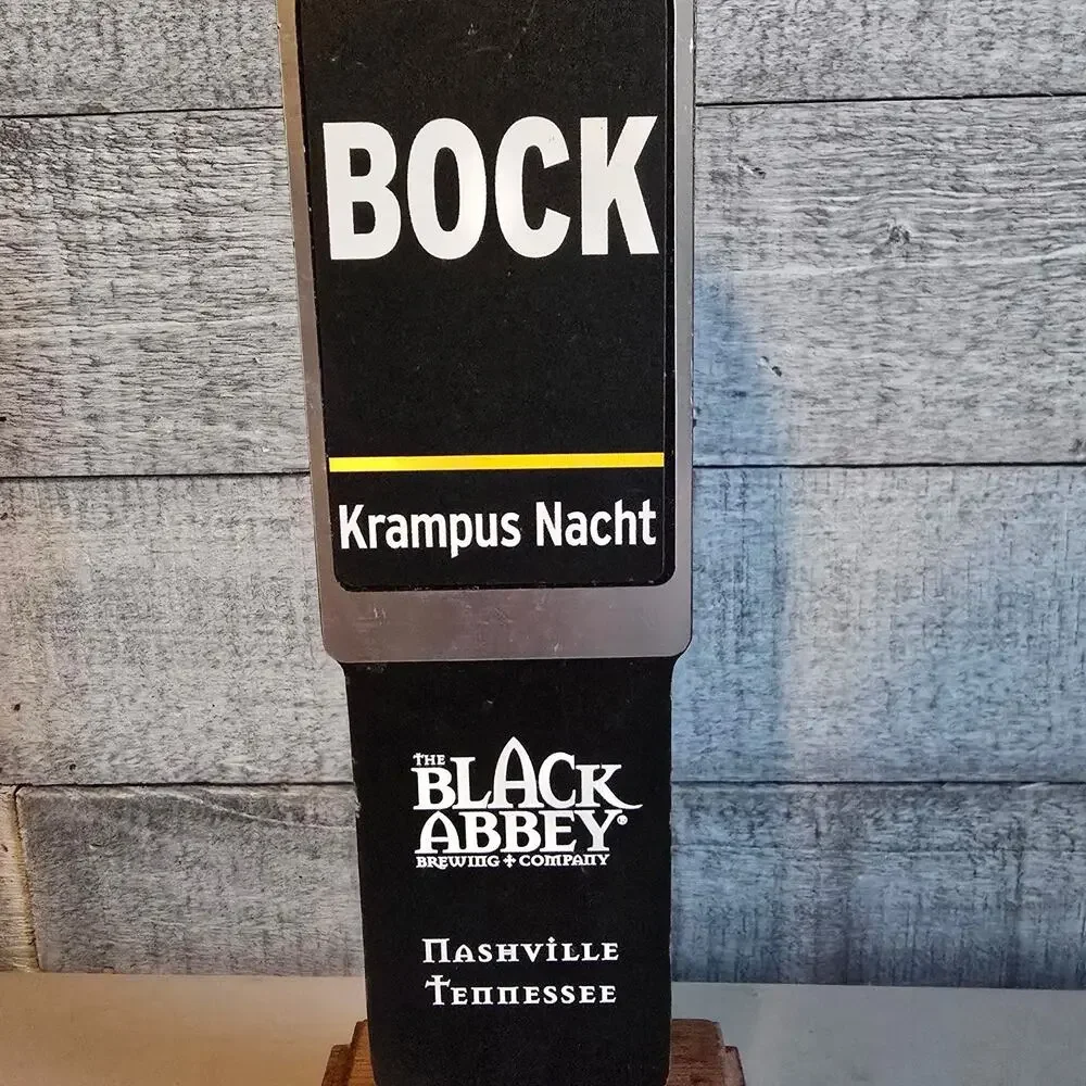 Black Abbey Brewing‎ Beer Tap Handle Double Sided Bock Krampus Nacht Pub Ale